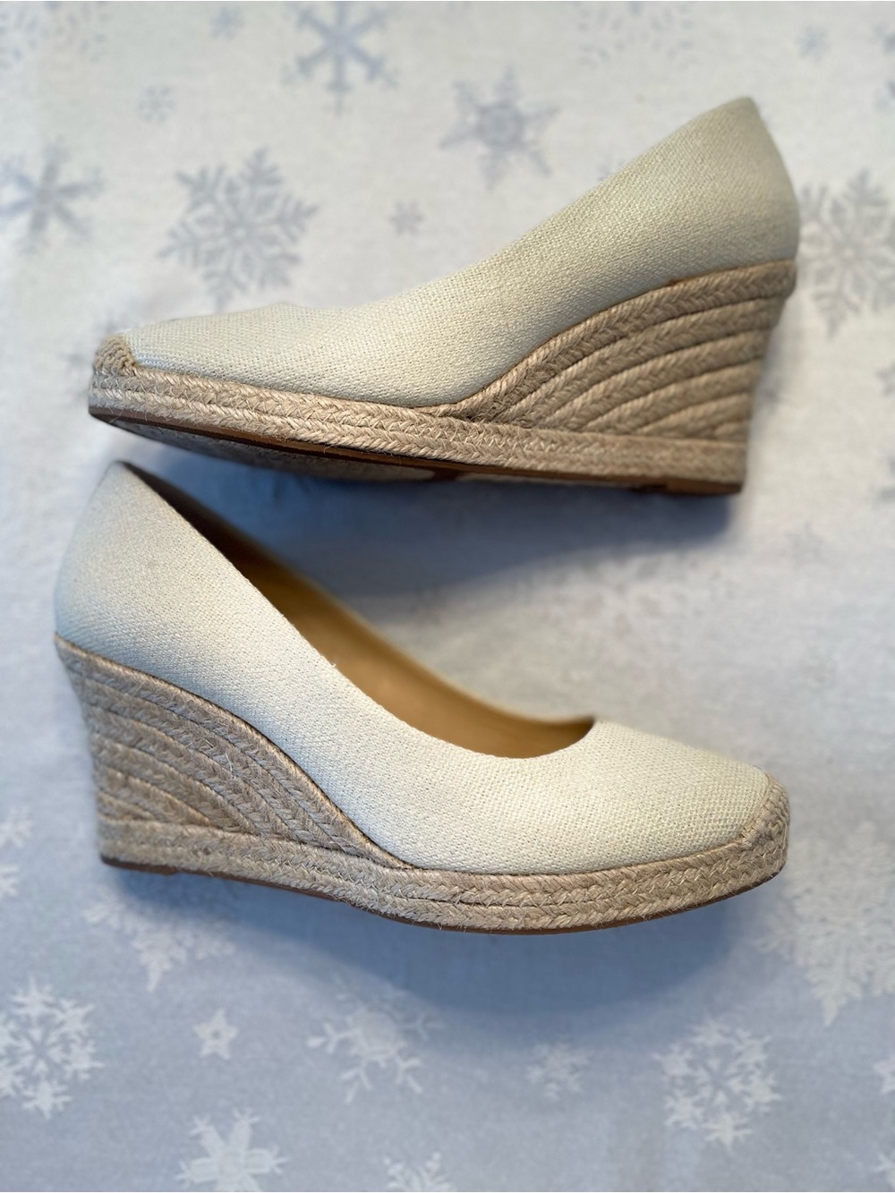 J. Crew Cream Espadrille Wedge Pumps